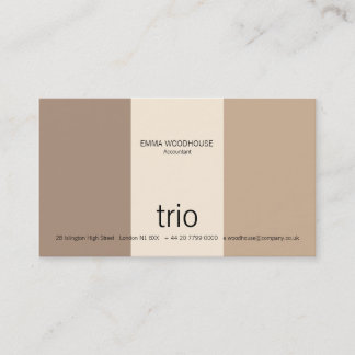 Tarjeta De Visita Crema, moreno y Brown del trío