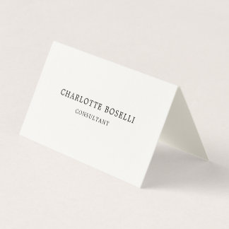 Tarjeta De Visita Crema profesional clásica elegante y minimalista