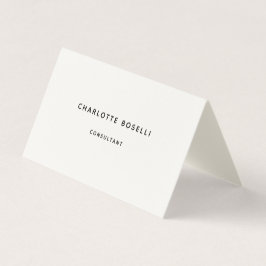 Tarjeta De Visita Crema profesional clásica elegante y minimalista