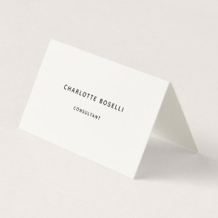 Tarjeta De Visita Crema profesional clásica elegante y minimalista