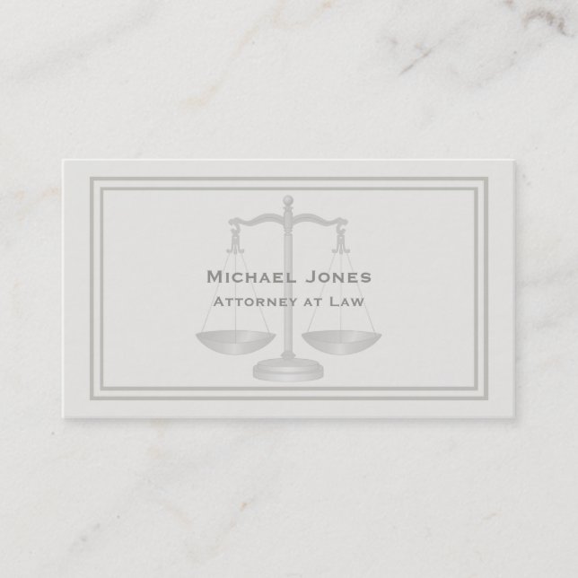 Tarjeta De Visita Crema profesional elegante simple de abogado (Anverso)