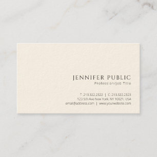 Tarjeta De Visita Crema Profesional Moderna Elegante De Lujo