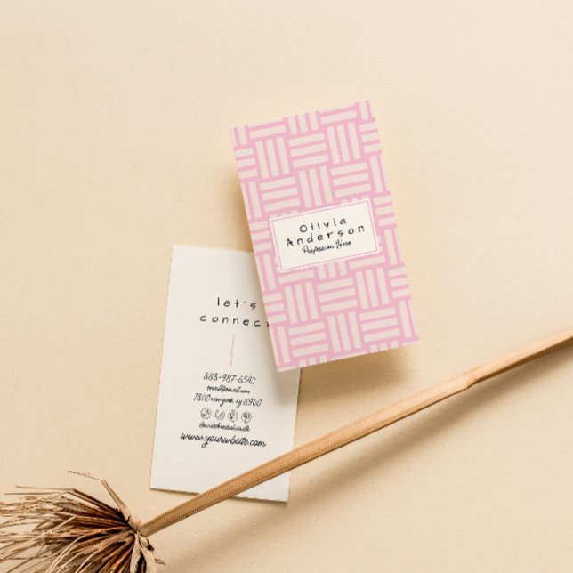 Tarjeta De Visita Crema rosa moderno Resumen de moda Girly (Subido por el creador)