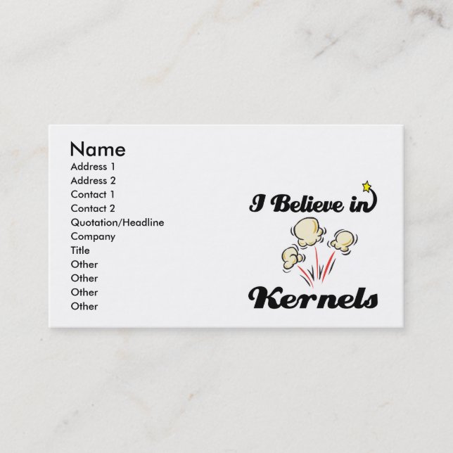 Tarjeta De Visita creo en los kernels (Anverso)