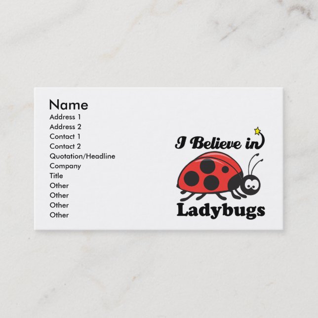 Tarjeta De Visita creo en mariquitas (Anverso)