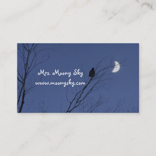 Tarjeta De Visita Crescent Moon Night Sky (Anverso)