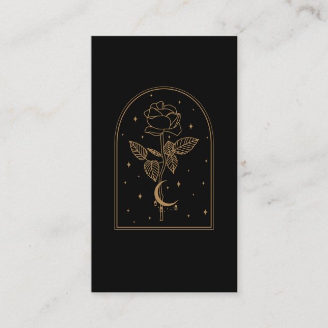 Tarjeta De Visita Crescent Moon Rosa Occult Witchcraft Wicca (Anverso)