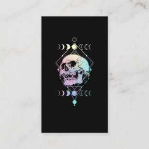 Tarjeta De Visita Crescent Moon Skull Occult Witchcraft Pastel Góti