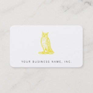 Tarjeta De Visita Crestón de Búho Dorado Profesional Elegante