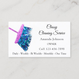 Tarjeta De Visita Criada fucsia rosada del purpurina de los