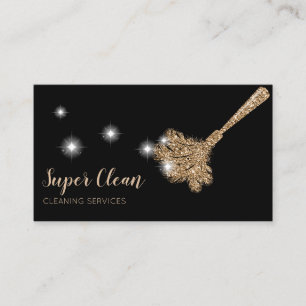 Tarjeta De Visita Criada limpiando la casa plumero brillante
