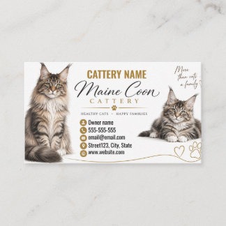 Tarjeta De Visita Criadero de gatos Maine Coon
