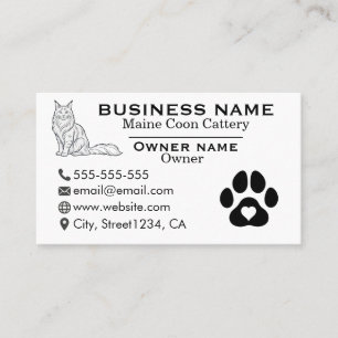 Tarjeta De Visita Criadero de gatos Maine Coon Majestuosos Personali