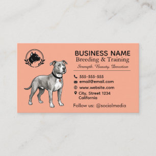 Tarjeta De Visita Criadero y Criador de Terriers Pit Bull Profesiona