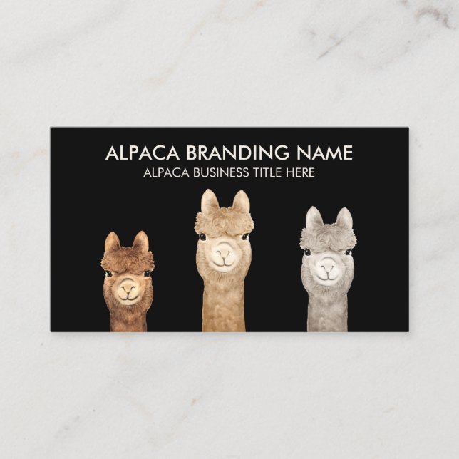Tarjeta De Visita Criador de Alpacas Negras (Anverso)