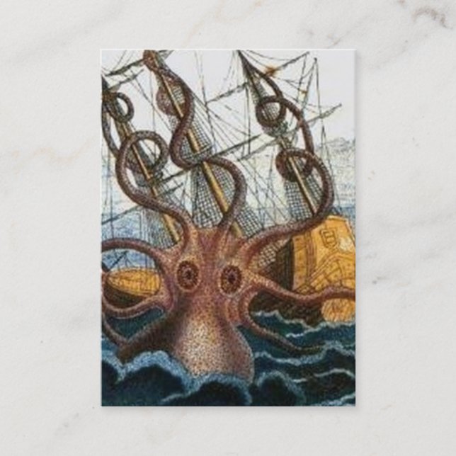 Tarjeta De Visita Criatura del mar del pulpo de Steampunk Kraken del (Anverso)