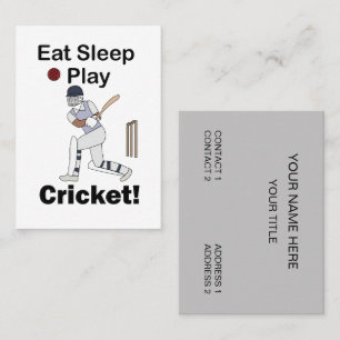 Tarjeta De Visita Cricket Deportes Comer Dormir Jugar Cricket