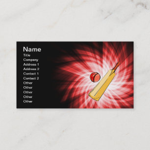 Tarjeta De Visita Cricket; rojo