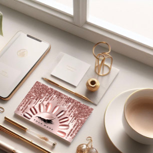 Tarjeta De Visita Crimen azotes Purpurina Rosa Nails Manicure Brown