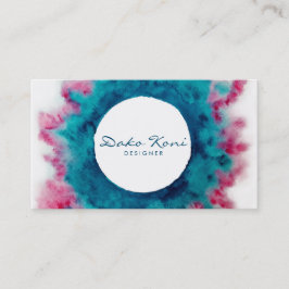 Tarjeta De Visita Crimson en la acuarela azul del océano