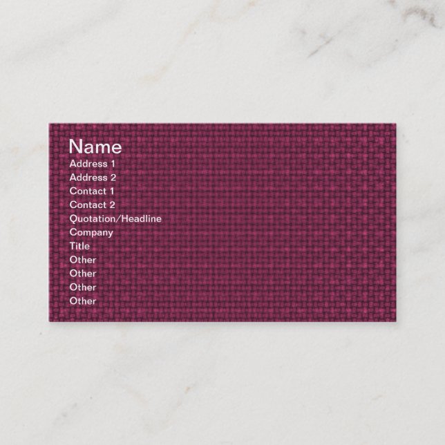 Tarjeta De Visita Crimson Fabric (Anverso)