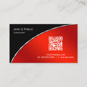 Tarjeta De Visita Crimson moderno y brillante QR Elegante profesiona