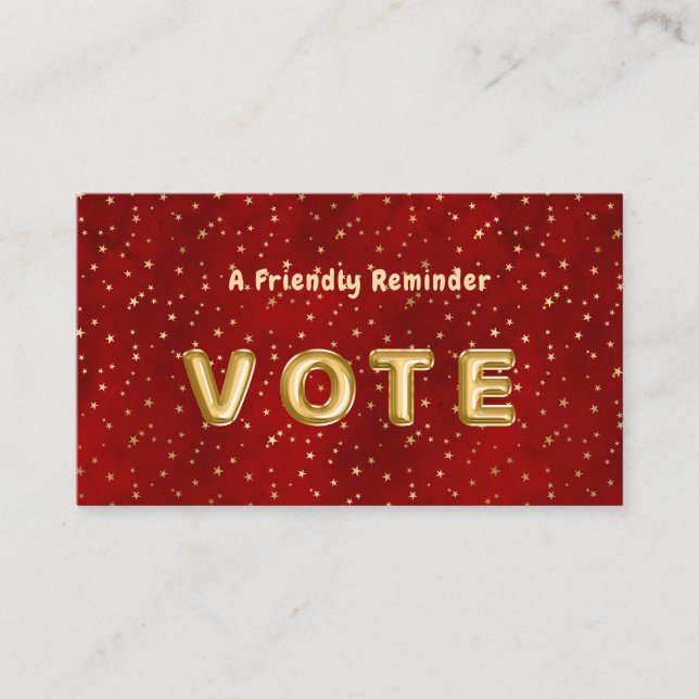 Tarjeta De Visita Crimson Nightfall Gold Star Illustration (Anverso)