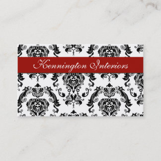 Tarjeta De Visita Crimson Red Black Damask Lace Cards Business