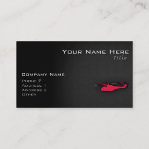 Tarjeta De Visita Crimson Red Helicopter