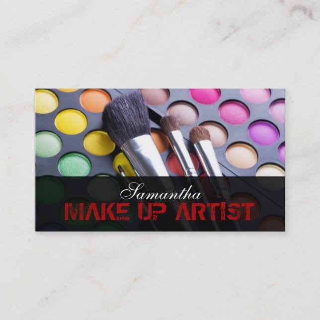 Tarjeta de visita Crimson Red Make Up Artiette (Anverso)