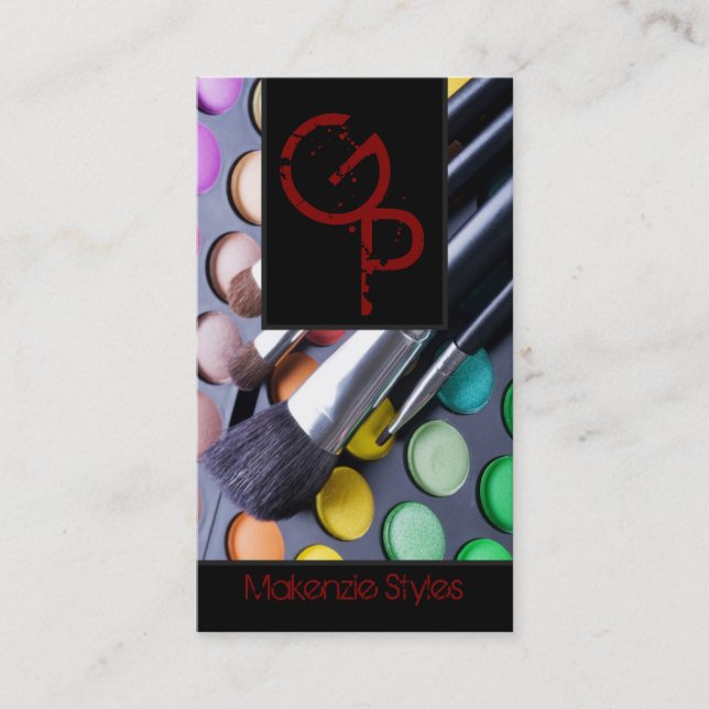 Tarjeta de visita Crimson Red Make Up Artiette (Anverso)