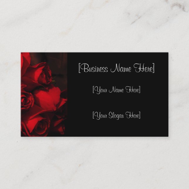 Tarjeta De Visita "Crimson Rose Bouquet" (Anverso)