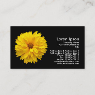 Tarjeta De Visita Crisantemo amarillo - Negro