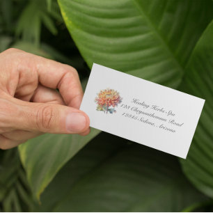 Tarjeta De Visita Crisantemo de cosecha dorada, personalizado