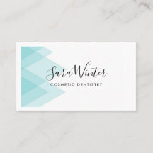 Tarjeta de visita Crisp Blue Geometric y Script