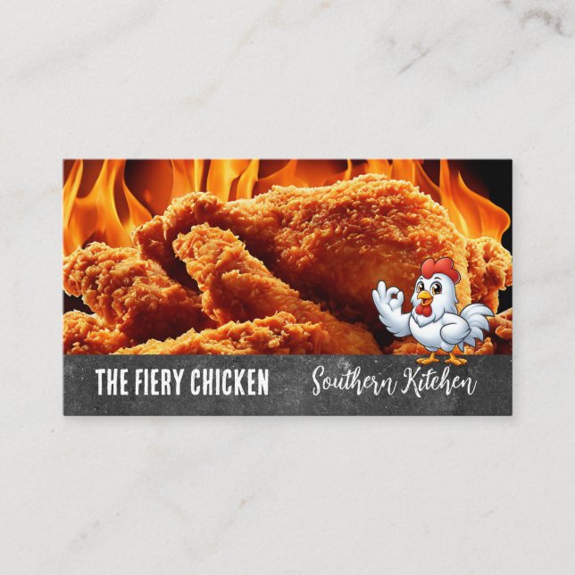 Tarjeta De Visita Crispy Fried Chicken Fire (Anverso)