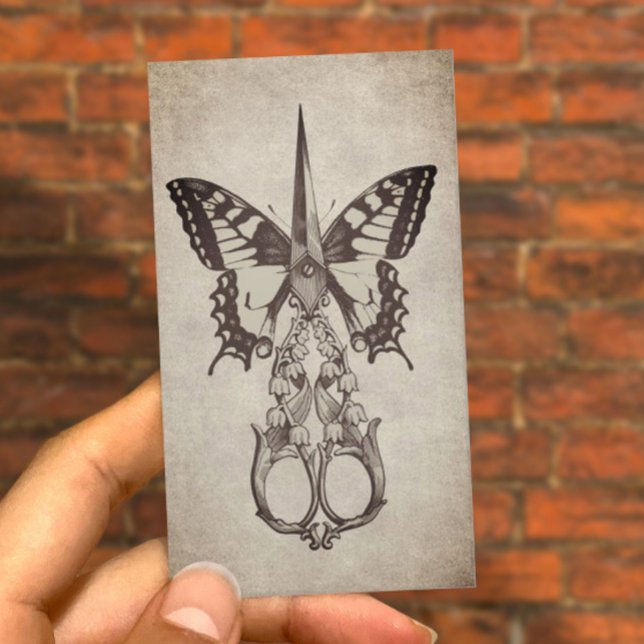 Tarjeta De Visita Cristal de antigüedades y mariposa estilista (Subido por el creador)