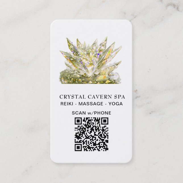 Tarjeta De Visita *~* Cristal de QR mágico de esparcido cósmico de o (Anverso)