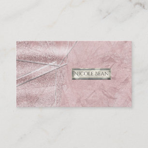 Tarjeta De Visita Cristal de vidrio con brillo rosa estilo diseñador