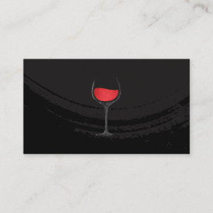 Tarjeta De Visita Cristal de vino rojo negro cepillado artístico