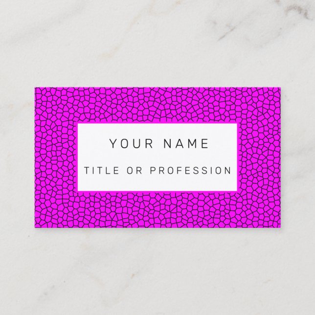 Tarjeta De Visita Cristal manchado rosado (Anverso)