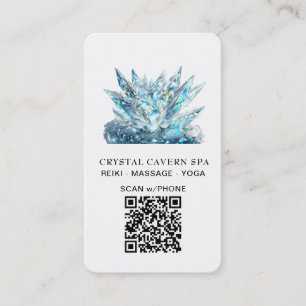 Tarjeta De Visita *~* Cristal QR mágico de esparcido cósmico azul