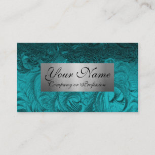 Tarjeta De Visita Cristal Verde azulado elegante