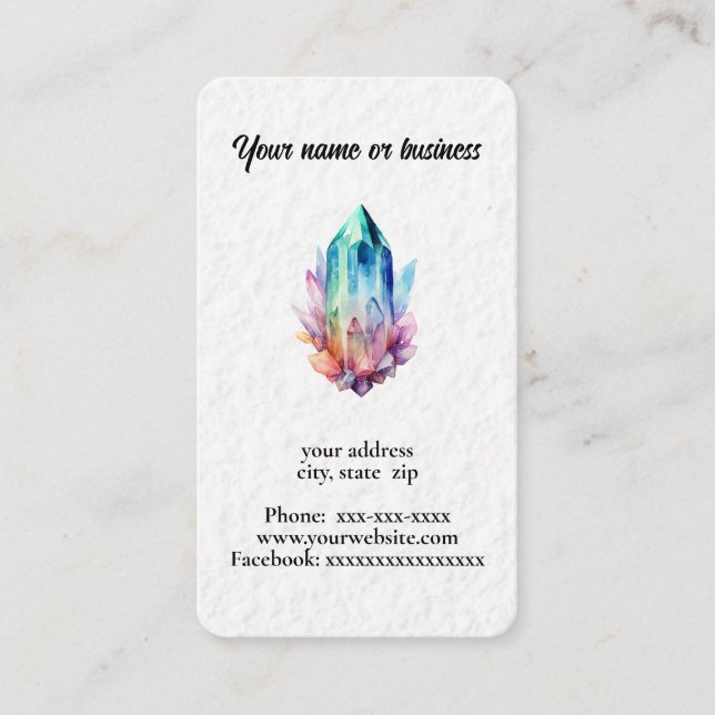 Tarjeta De Visita Cristales acuarelas (Anverso)