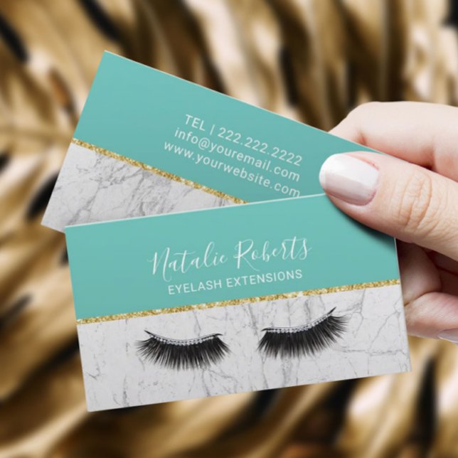 Tarjeta De Visita Cristales Artista de maquillaje Eyelash Mármol Ver (Subido por el creador)