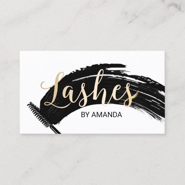 Tarjeta De Visita Cristales Artista de maquillaje Pincel de Mascara  (Anverso)
