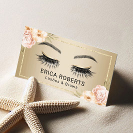 Tarjeta De Visita Cristales Artista de maquillaje Salón de Oro Flora