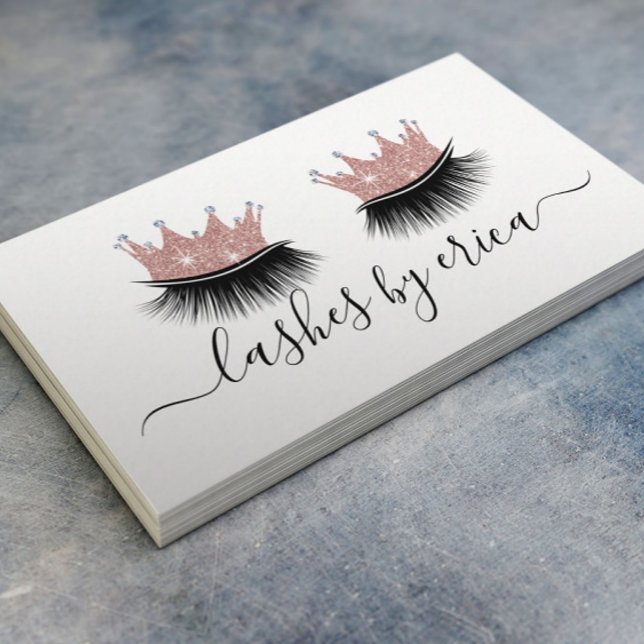 Tarjeta De Visita Cristales Artista Rosa Oro Crown Eyelash (Subido por el creador)