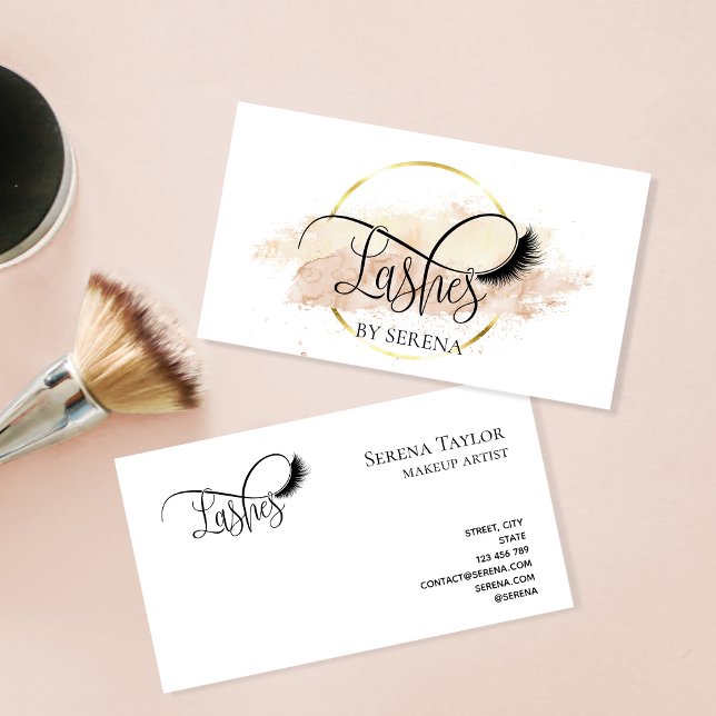 Tarjeta De Visita Cristales Belleza Maquillaje Artista Acuarela Arte (Subido por el creador)
