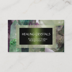 Tarjeta De Visita Cristales de curación de cristal de flúor verde